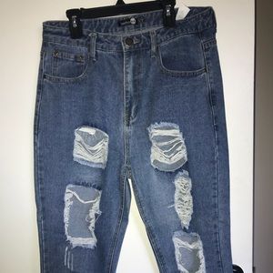 High waisted boyfriend jeans